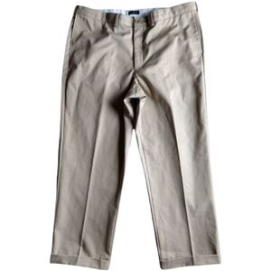 Lands' End Men's Beige Tan Traditional Fit Dress Pants 42